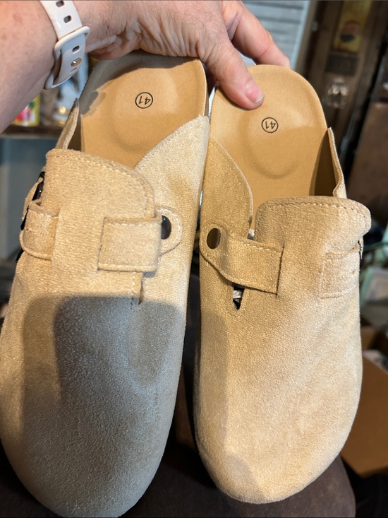 Shoes - Beige Suede Slip-On Mules
